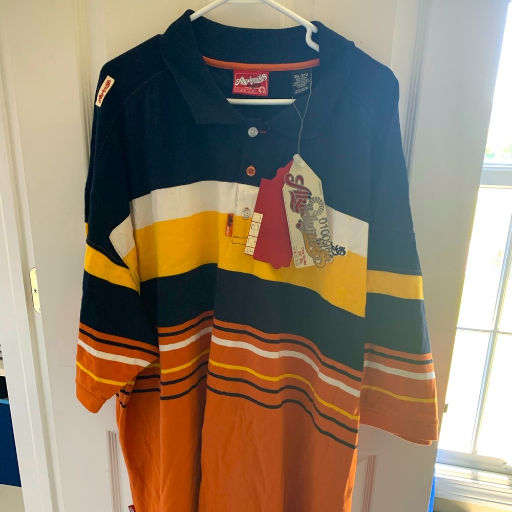 NWT Akademiks Striped Polo XXL